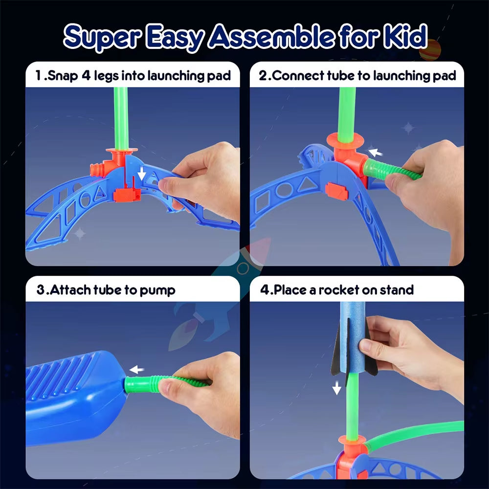 Air Rocket Foot Pump Launcher Outdoor Air Pressing Pedal Soaring Rocket Toy Kids Game Suit Jumping Sport Game Kids Toy Gift
