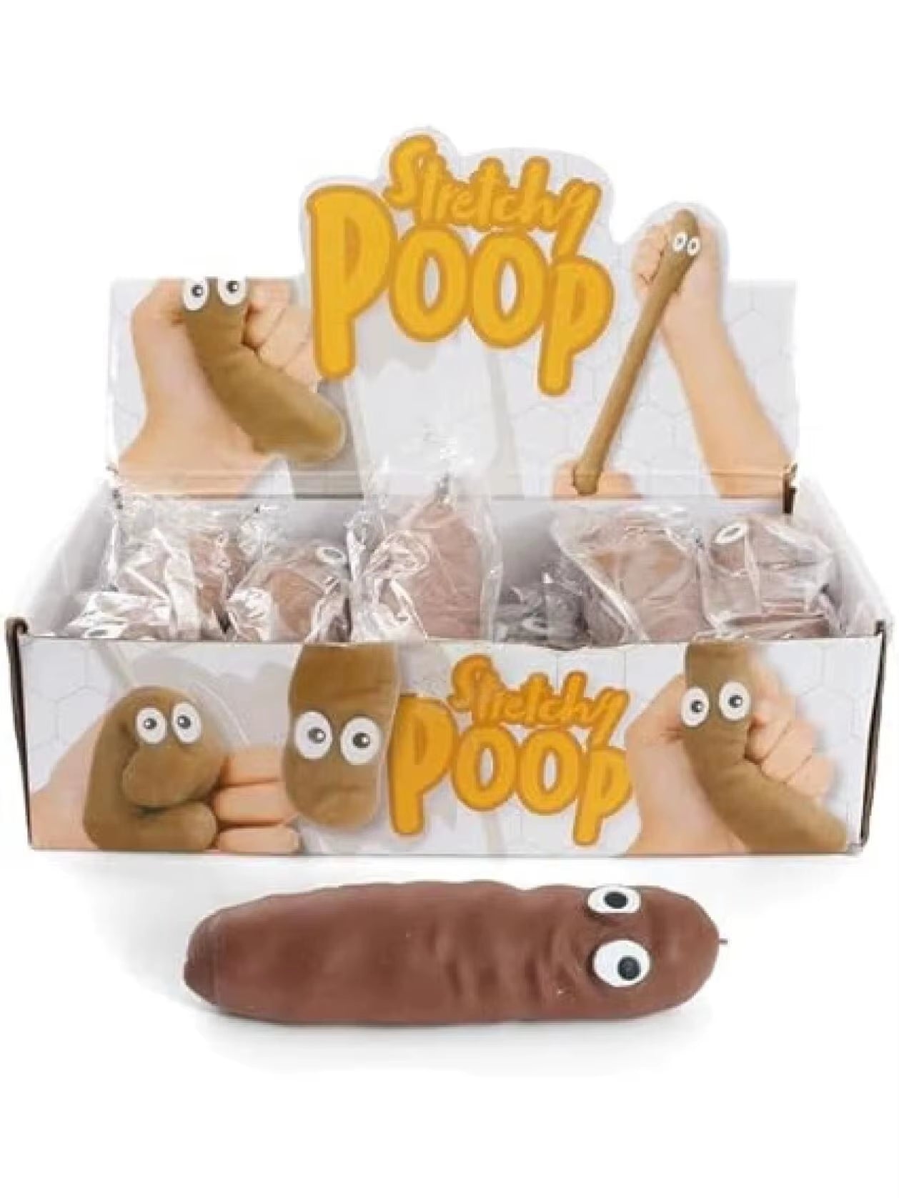 Pack of 3 Sand Poo - Stretchy Squishy Poo Toy - Kids Squishy Fun Christmas Stocking Filler Childs Party Bag Fidget Games