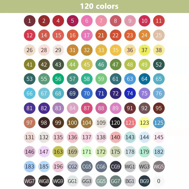 24-168 Colors Oily Art Marker Pen Set for Draw Double Headed Sketching Oily Tip Based Markers Graffiti Manga School Art Supplies
