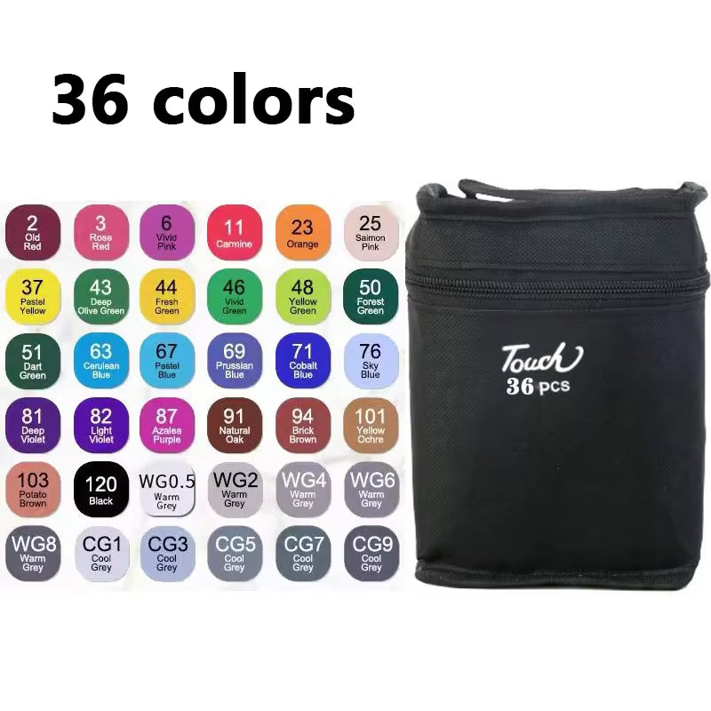 24-168 Colors Oily Art Marker Pen Set for Draw Double Headed Sketching Oily Tip Based Markers Graffiti Manga School Art Supplies