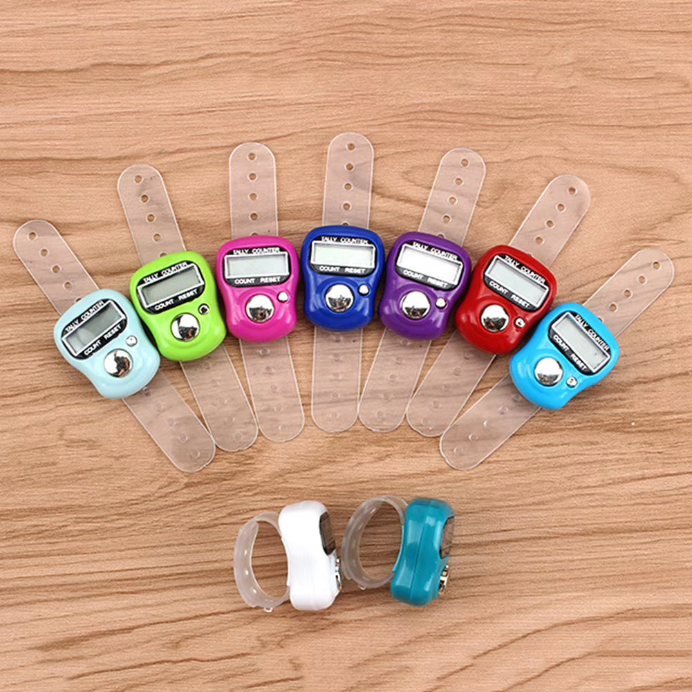 Electronic Finger Counter Ring Row Tally Pedometer for Pray Buddha Sewing Stitch Display Electronic Tally Counter