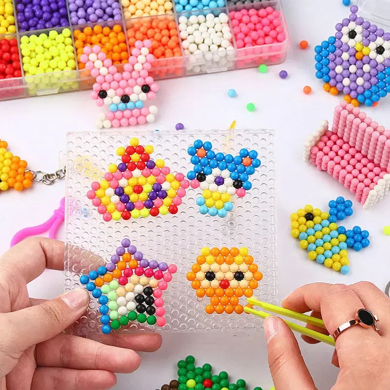DIY Water Spray Magic Sticky Beads Toy Set Children'S Handmade Puzzle Craft Kit Sensory Crystal Beads Kids Art Educational Gifts