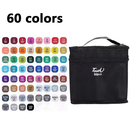 24-168 Colors Oily Art Marker Pen Set for Draw Double Headed Sketching Oily Tip Based Markers Graffiti Manga School Art Supplies
