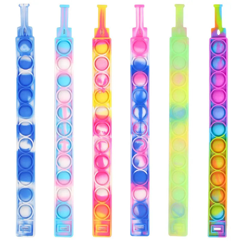 Popite Squeeze Bubble Bracelet Push Bubbles Relieve Fatigue Depression Silicone Bracelet Stress Relieve Fidget Toy Relax Pop