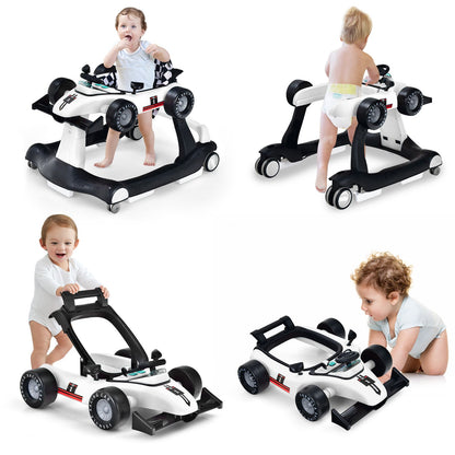 4-In-1 Baby Push Walker with Adjustable Height and Speed