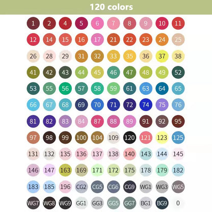 24-168 Colors Oily Art Marker Pen Set for Draw Double Headed Sketching Oily Tip Based Markers Graffiti Manga School Art Supplies