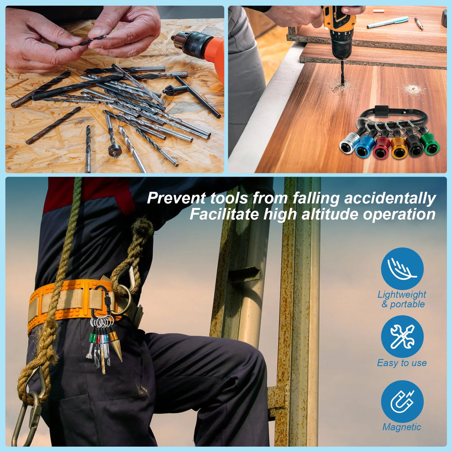 Upgrade, Push to Unlock, 12Pcs 1/4 Inch Hex Shank Aluminum Alloy Screwdriver Bits Holder Light-Weight Quick-Change Extension Bar