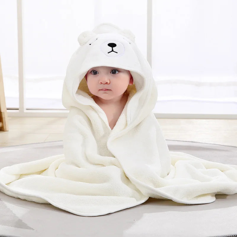 Hooded Cartoon Animal Bath Towels for Infants and Toddlers - Soft and Warm Swaddle Wraps for Boys and Girls