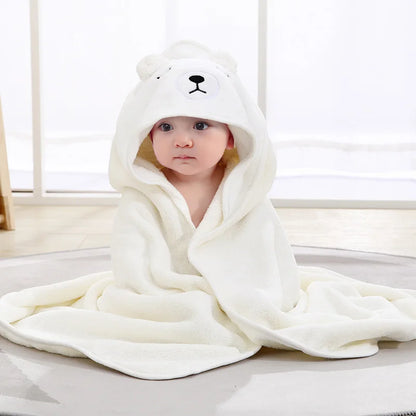 Hooded Cartoon Animal Bath Towels for Infants and Toddlers - Soft and Warm Swaddle Wraps for Boys and Girls