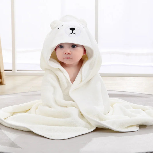 Hooded Cartoon Animal Bath Towels for Infants and Toddlers - Soft and Warm Swaddle Wraps for Boys and Girls
