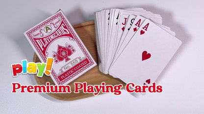 2 Pack Playing Cards Plastic Coated & 28 Dominoes Game Set Wooden Box Dominos