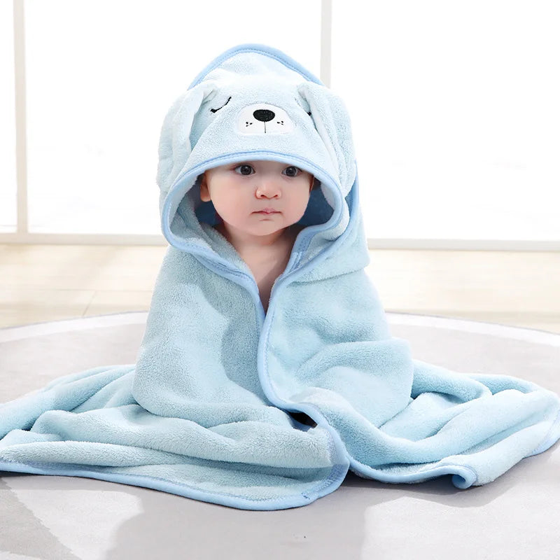 Hooded Cartoon Animal Bath Towels for Infants and Toddlers - Soft and Warm Swaddle Wraps for Boys and Girls